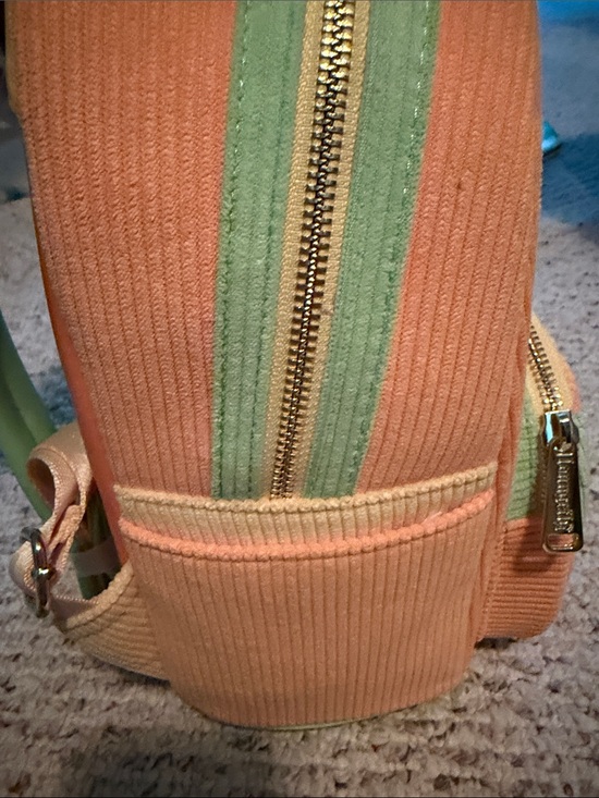 Loungefly Orange Bird Corduroy Mini Backpack in Orange and Green